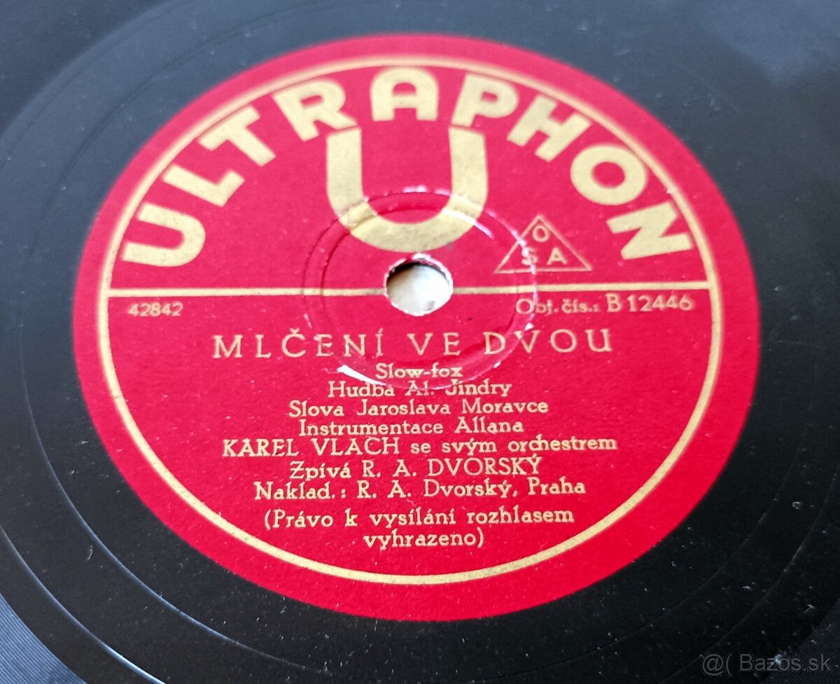 R. A. Dvorský a jeho orchestr, 4 staré šelakové gramodesky - 11