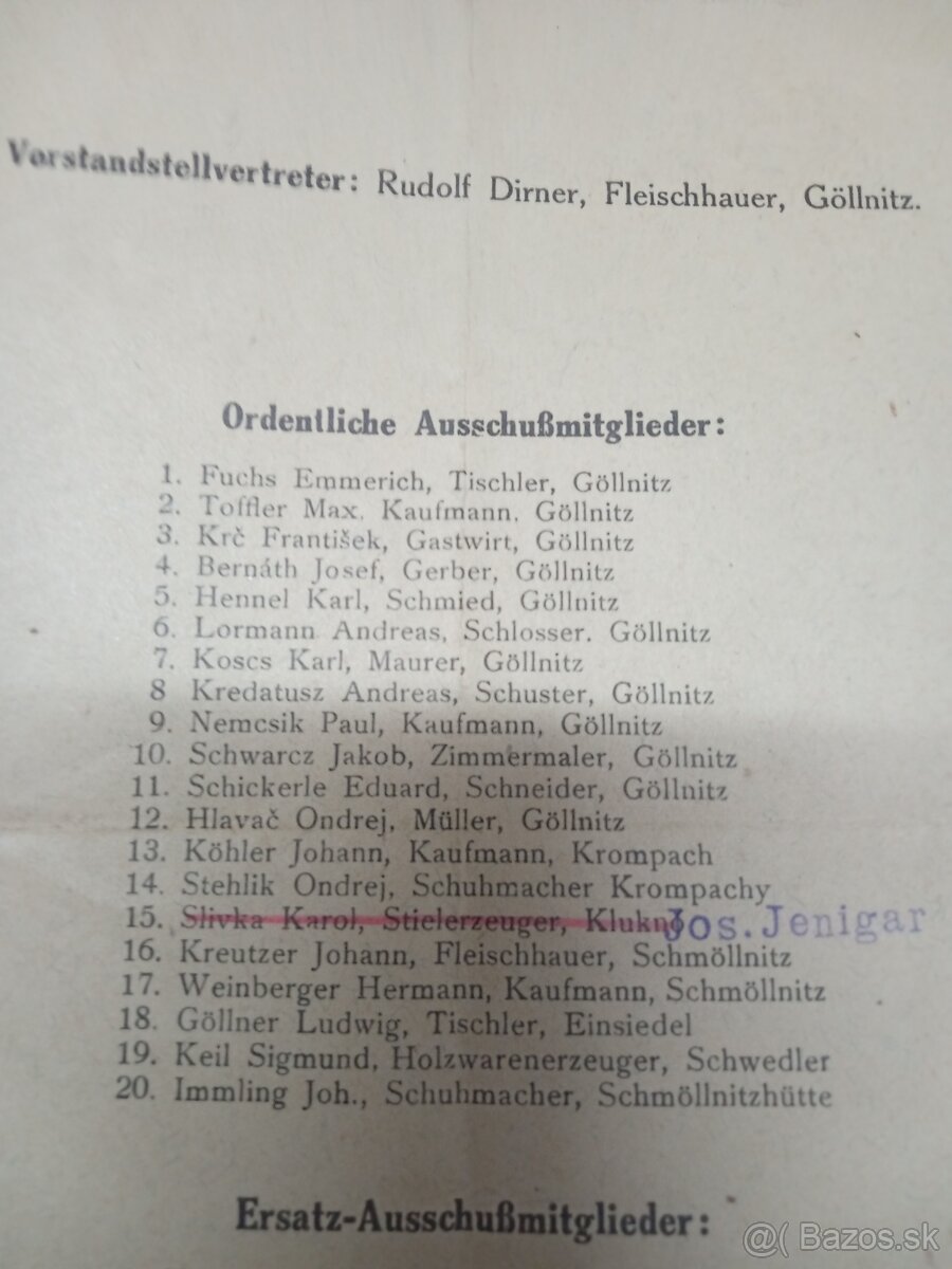 Gelnica voľby leták starý - 11