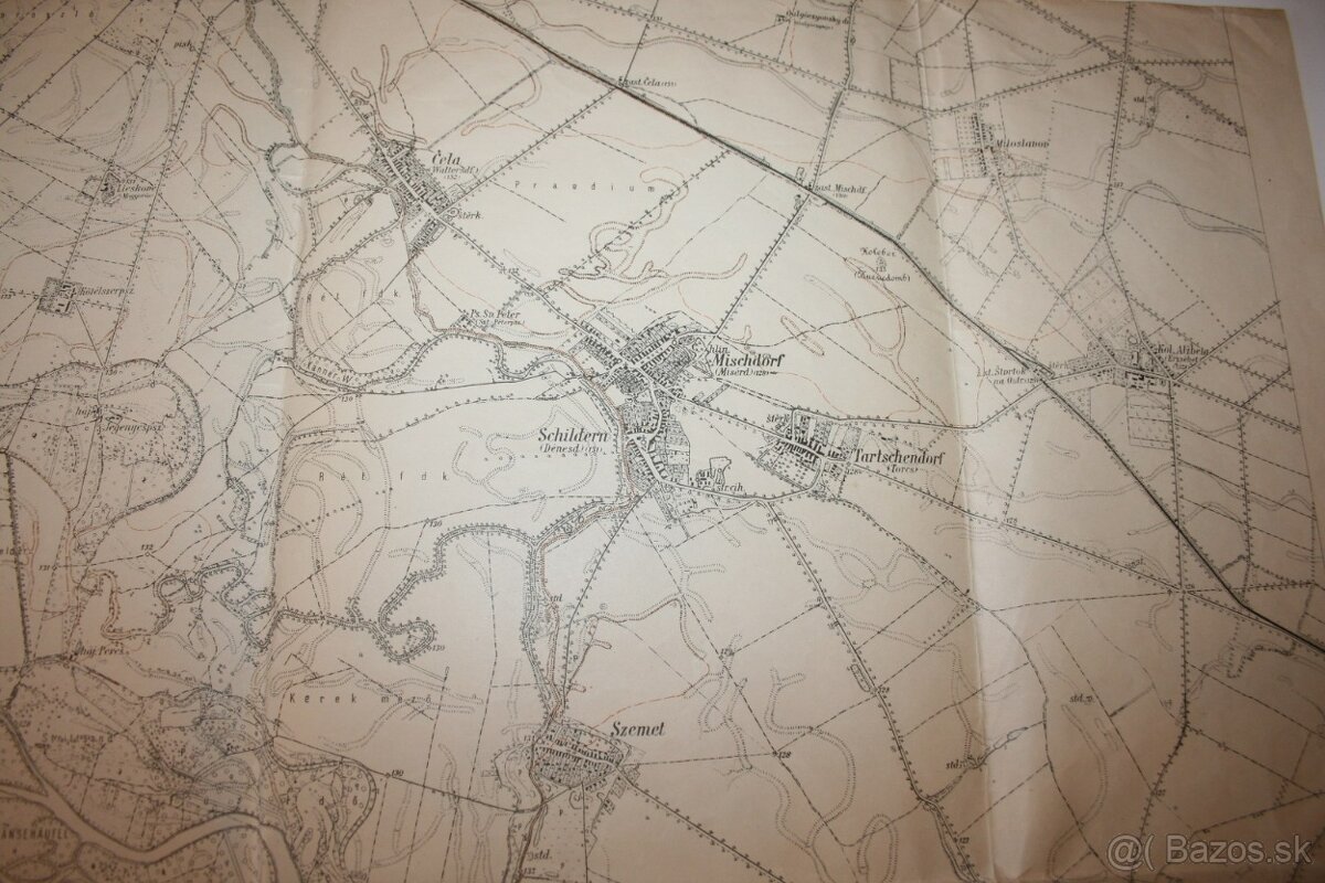 Takmer 100 ročná mapa Bratislavy s okolím - 11