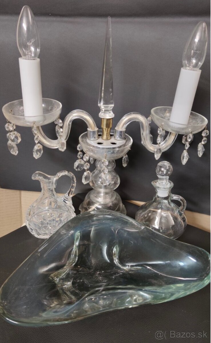 Staré věci - lampa, svícen, sochy, citera, čajová souprava - 11