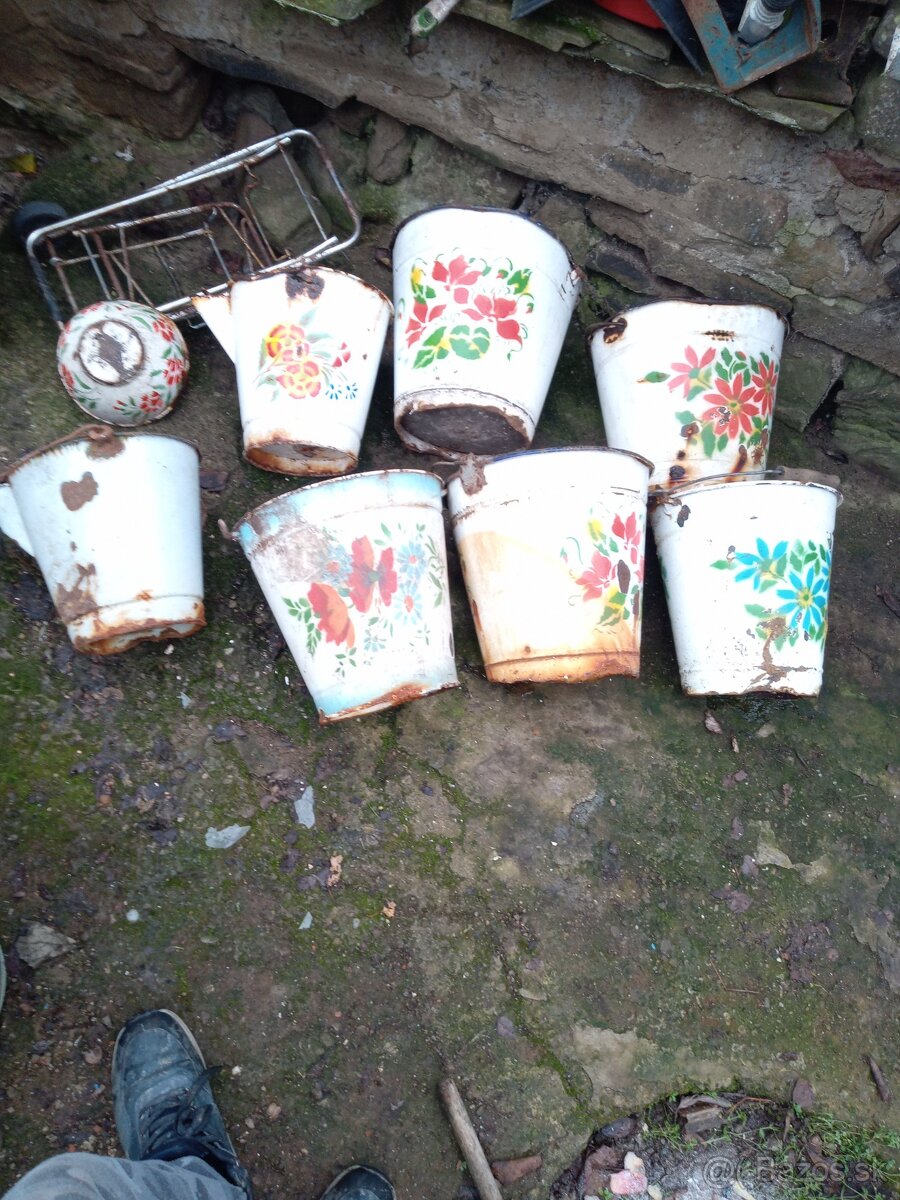 Liatinové hrnce smalt vedra - 11