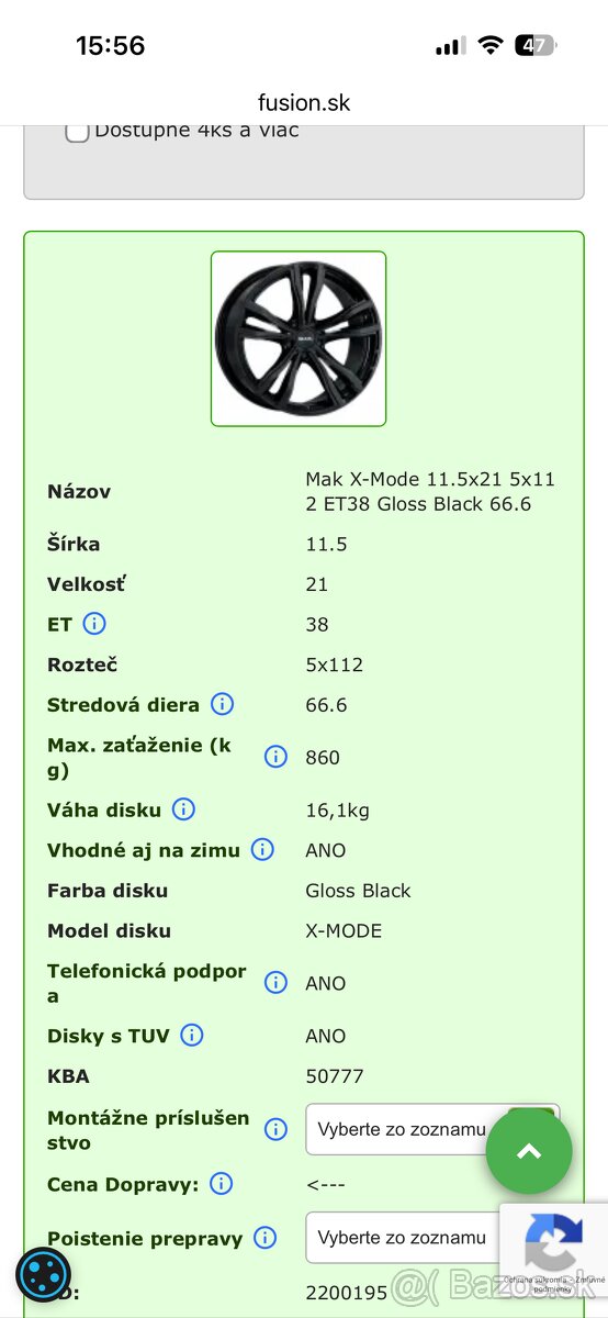 Elektrony Mak so zimnym pneu Pirelli 5x112, r21 - 11