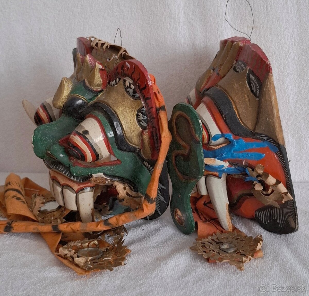 3 ručne tesané masky Barong a ceremoniálna maska (Bali) - 11