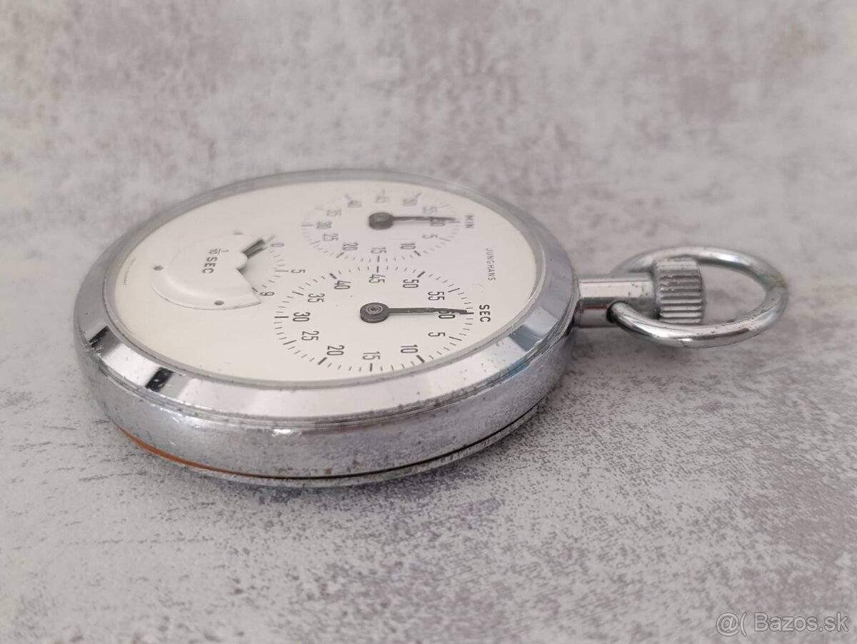 Zajímavé staré německé kapesní stopky Junghans 1/10s. - 11