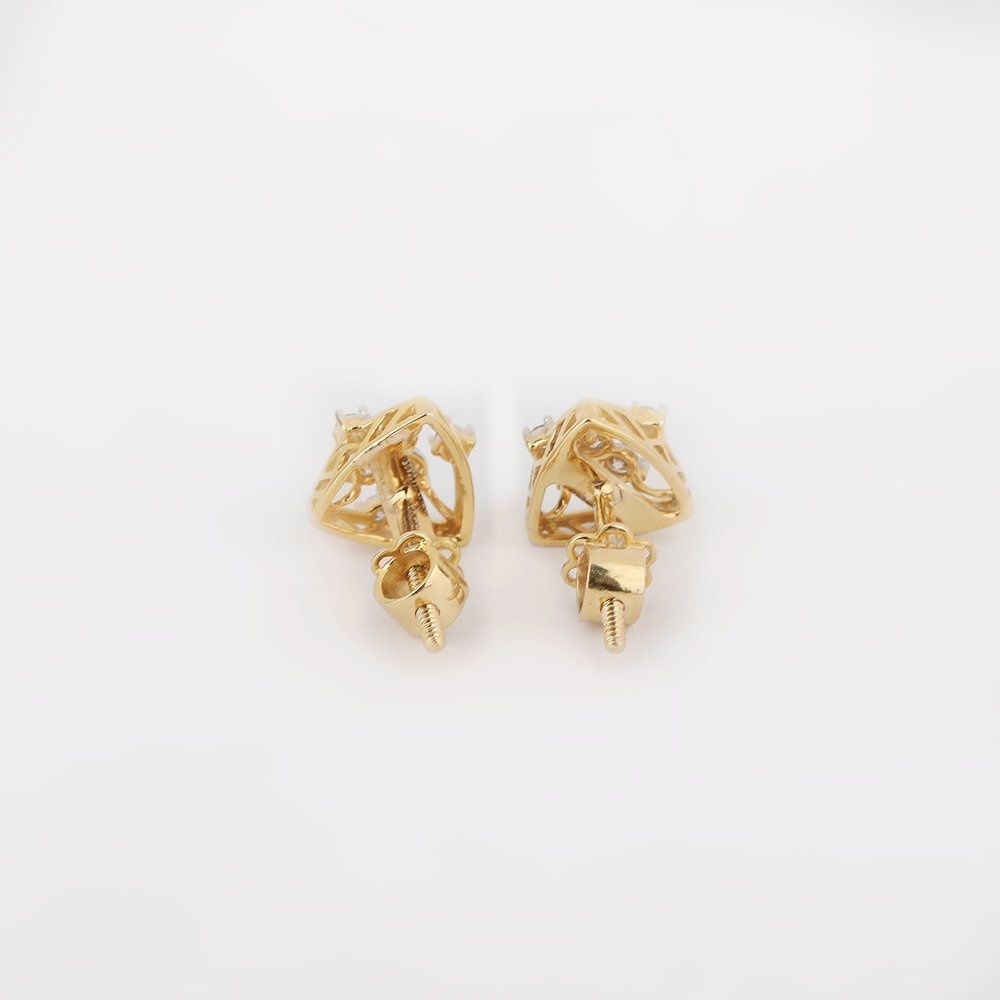 Zlaté náušnice s diamantmi. Darček na krstiny či k narodeniu - 11