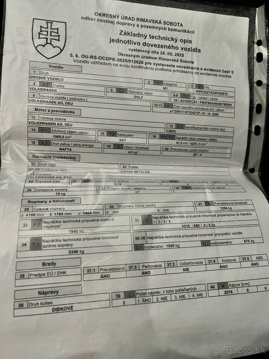 VW Golf 6 – 2.0 TDI 81 kW (kód motora CBDC) MK6 - 11