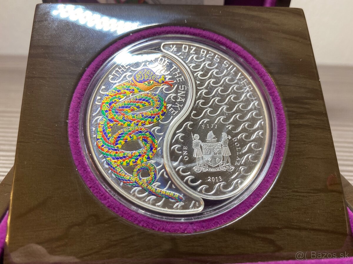 Fiji 2013 snake Yin and Yang Strieborná minca zberatelska - 11