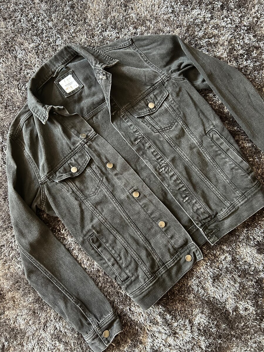 Pánska koženková bunda, bombera, riflovka - 11