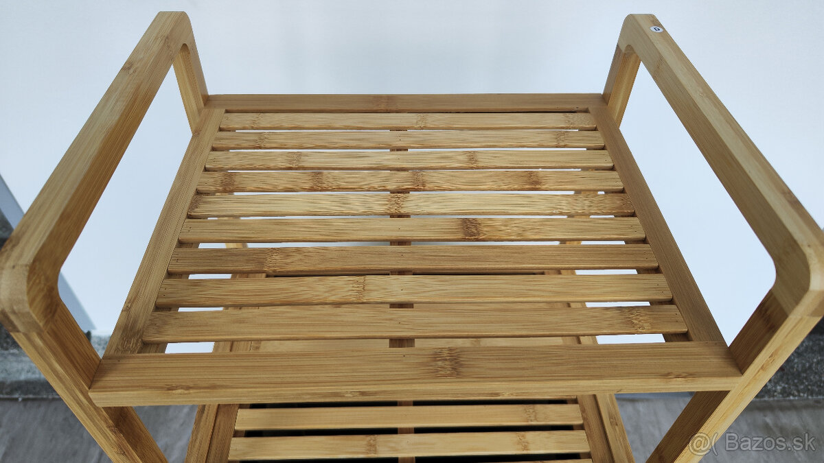 Bambusová polica s košom na prádlo - 11