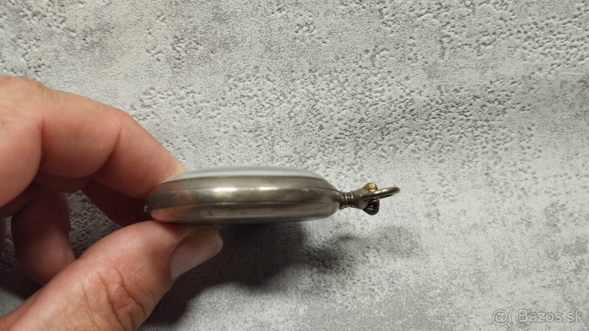 Starožitné pánské švýcarské kapesní STŘÍBRNÉ hodinky DOXA - 11