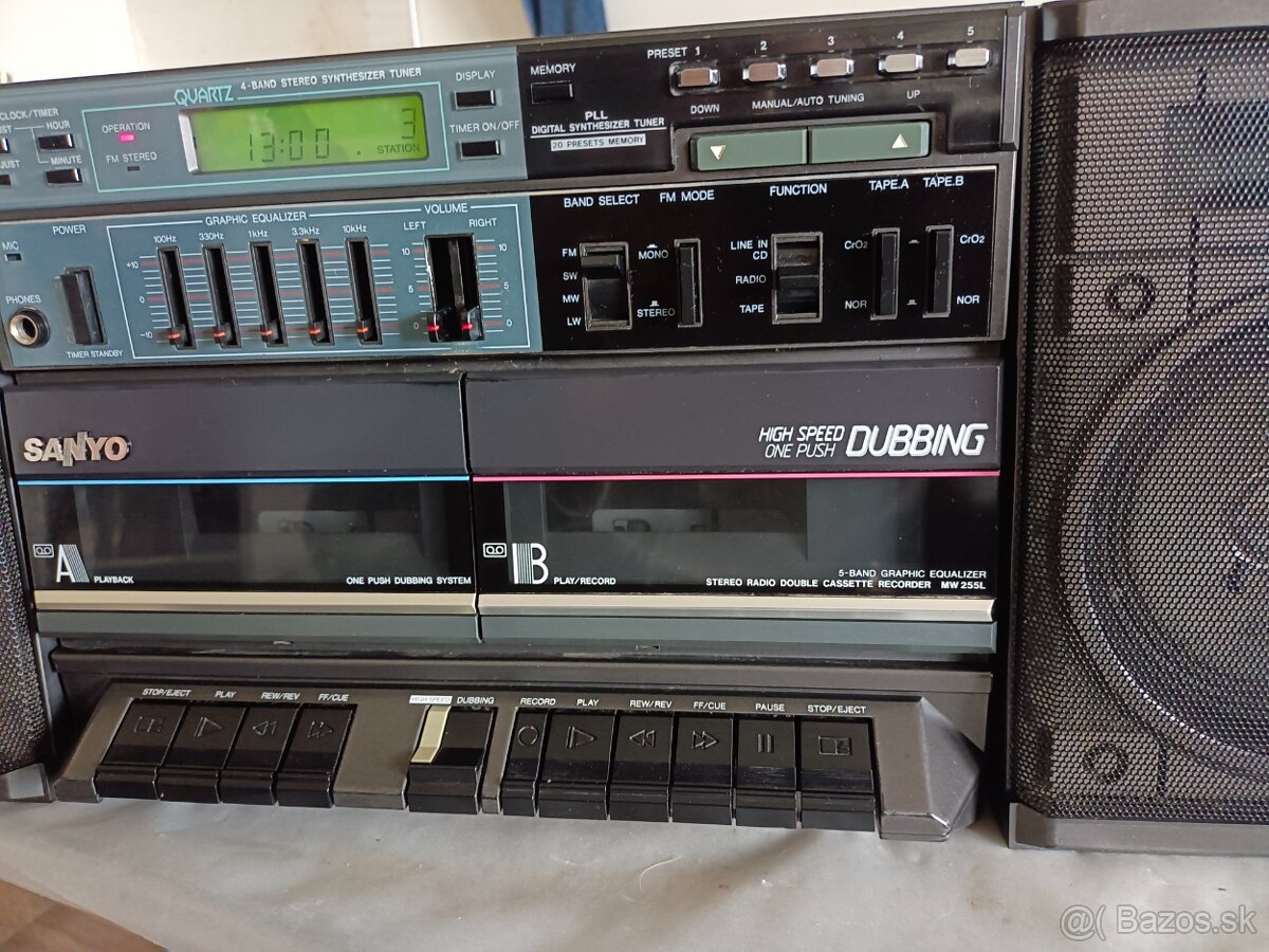 Sanyo MW255L radiomagnetofon retro 2 kazeťák - 11