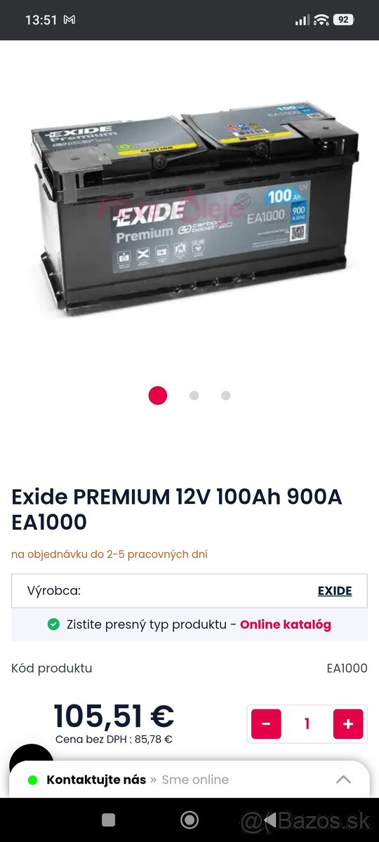 Exide Premium 12V 100Ah 900A EA1000 - 11