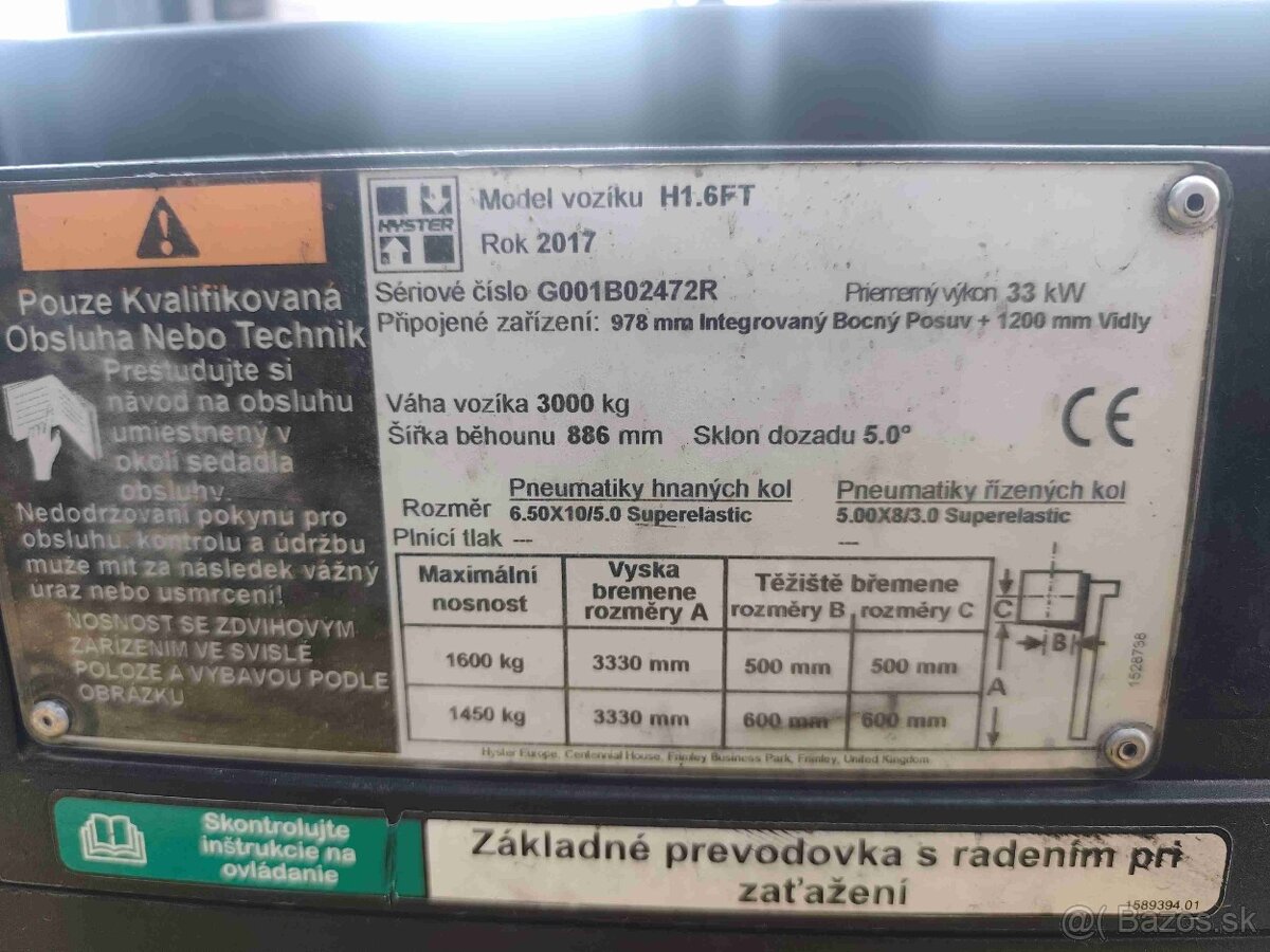 Vysokozdvižný vozík Hyster H1.6FT LPG - 11