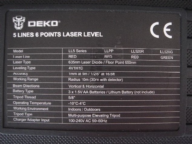 Profi 3D krížový samonivelačný zelený laser DEKO, celokovový - 11