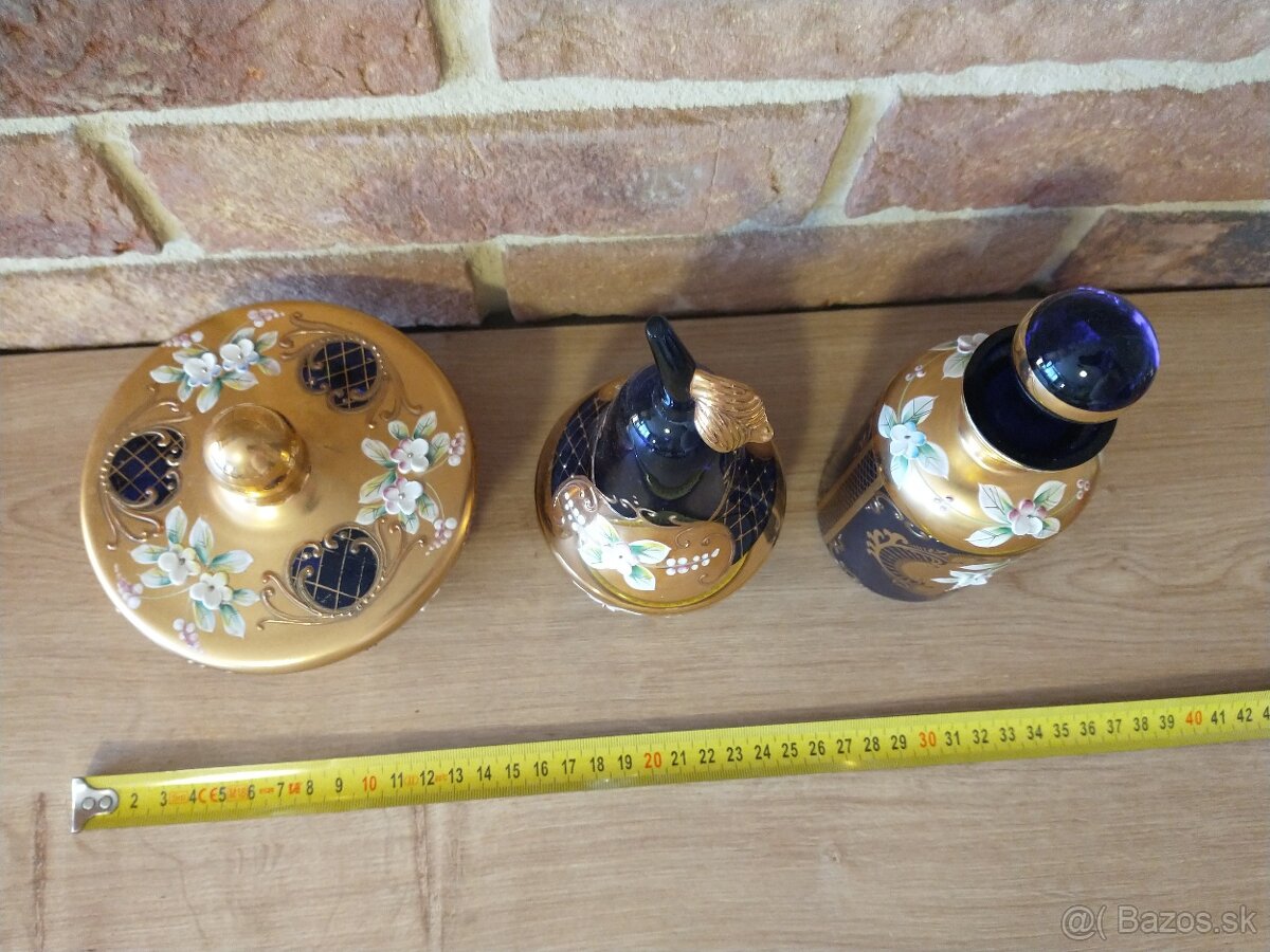 borské sklo,misa, váza, svietnik, popolník,flakón,napoleonky - 11