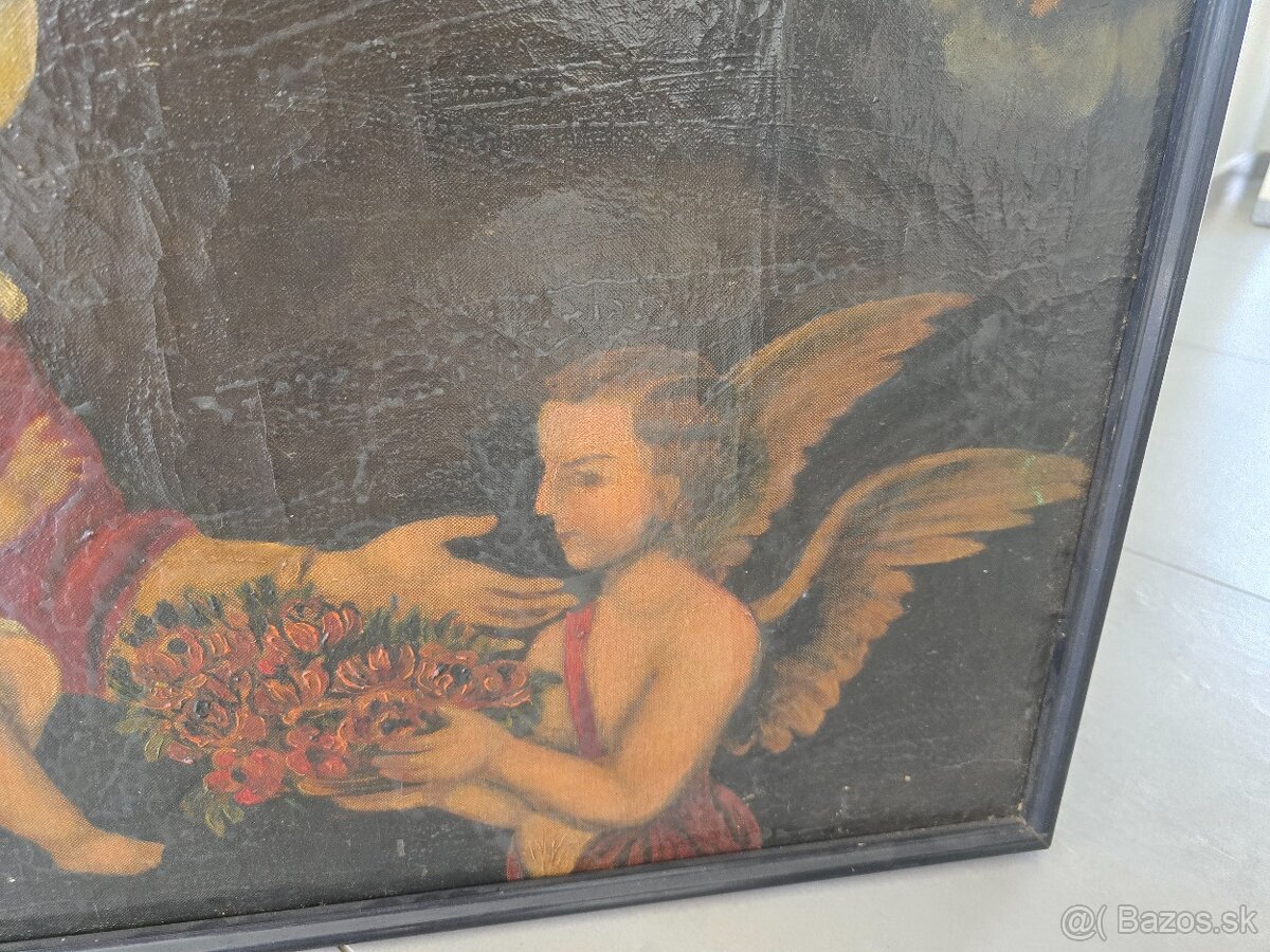 Starožitný obraz maľba na plátne - 11