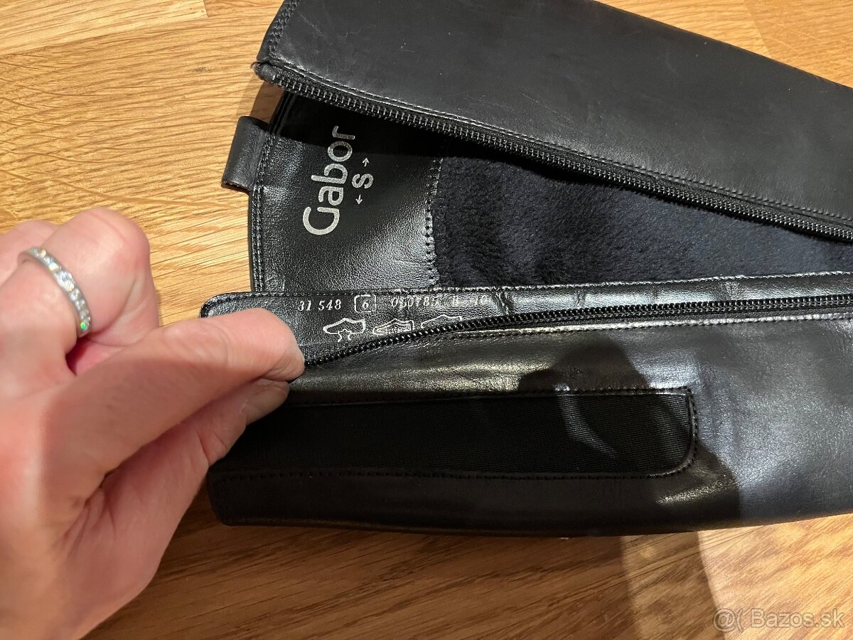 Čierne kožené čižmy Gabor - 11