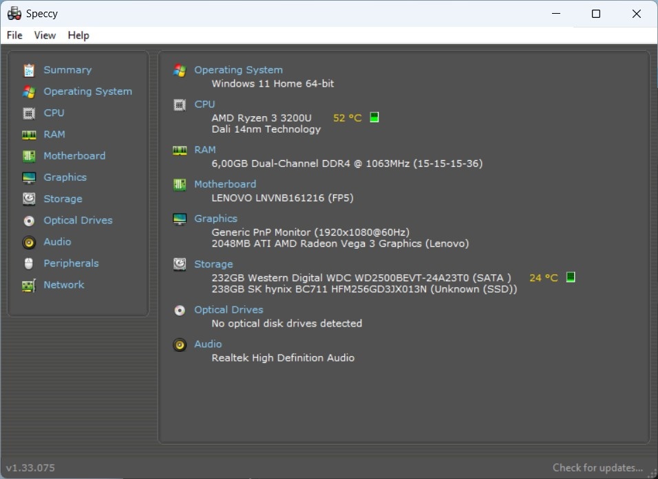Lenovo V155-15API /AMD Ryzen 3-3200U/8GB RAM/FHD/SSD+HDD - 11