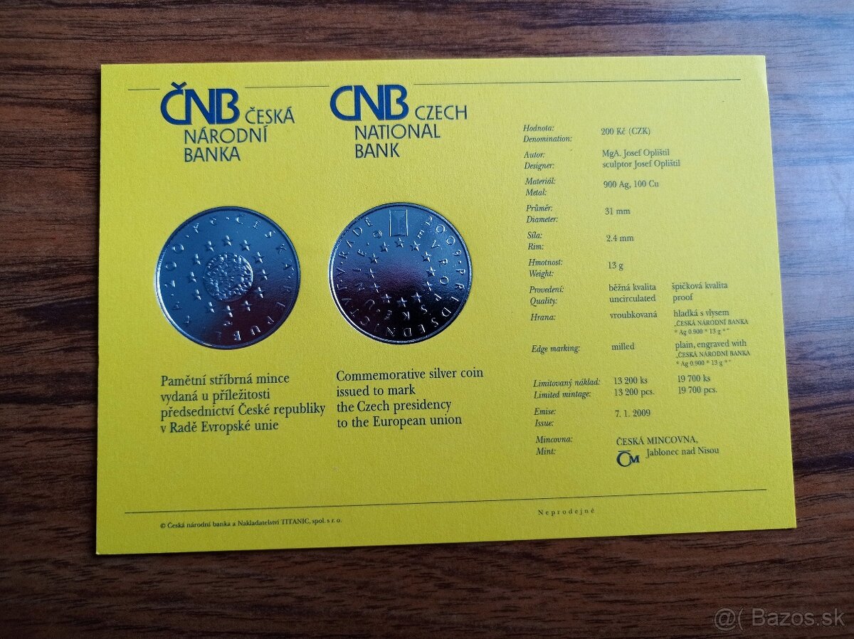 Strieborné mince 200 - korún - PROOF - 11