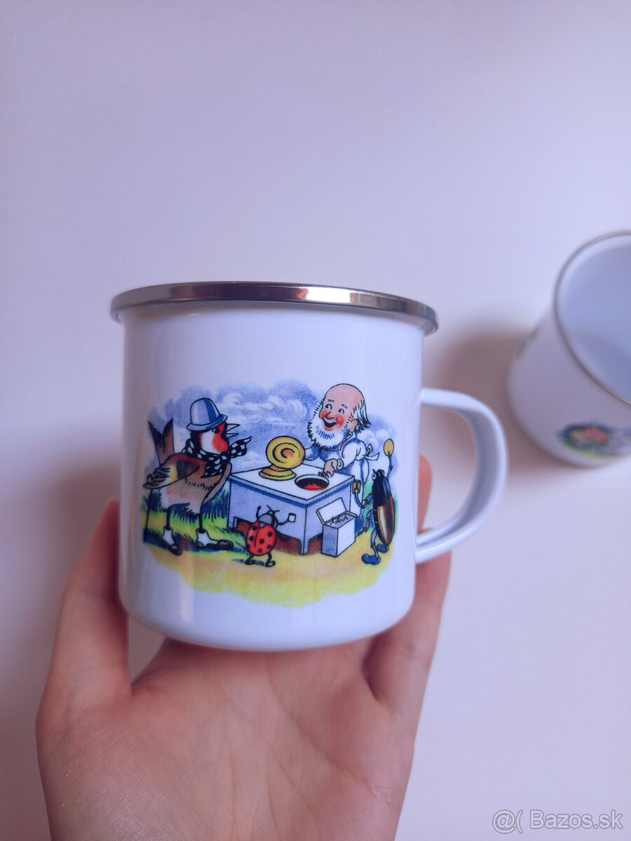 Smaltované hrnčeky s retro obrázkami - 11