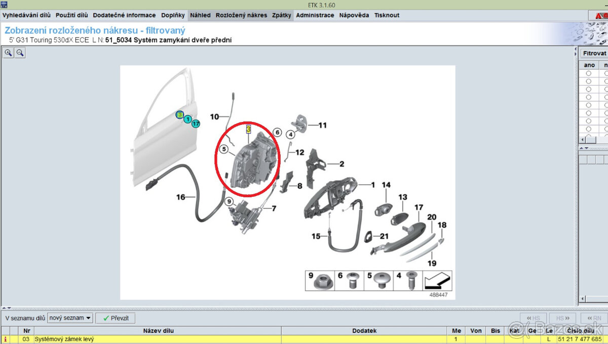 zámok ľavých predných dverí na BMW - 11