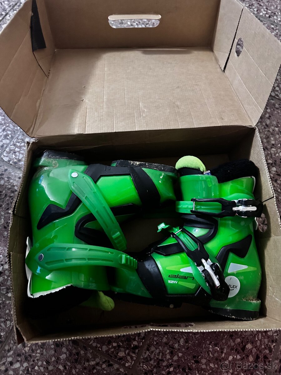 Detské lyžiarky Elan 32,5 zeleno-čierne - 11