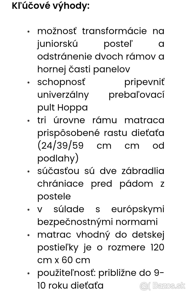 Detska postielka HOPPA + matrac - 11