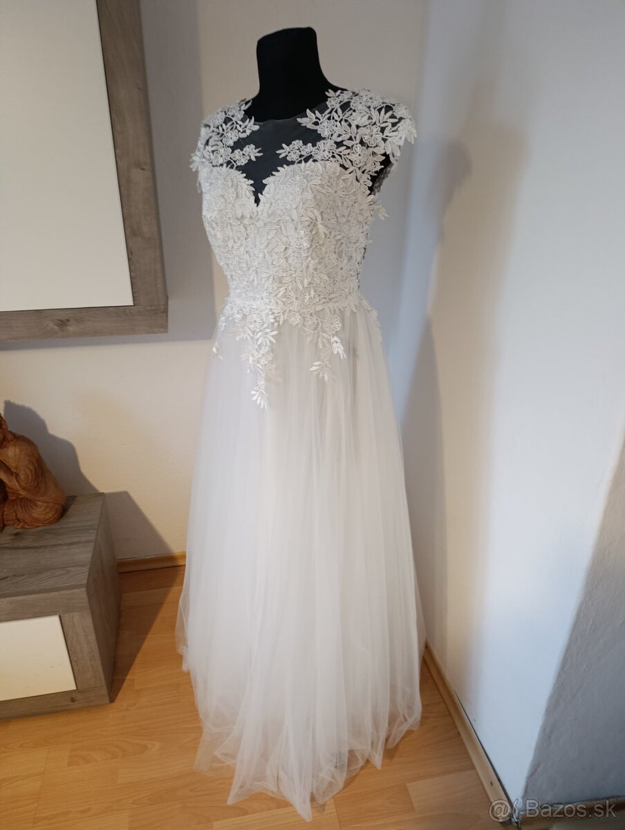 Svadobné šaty veľkosť L - 11