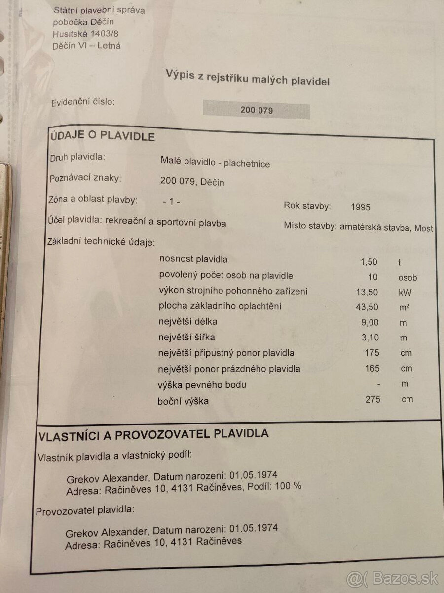 Kajutová plachetnica 9 m - 11