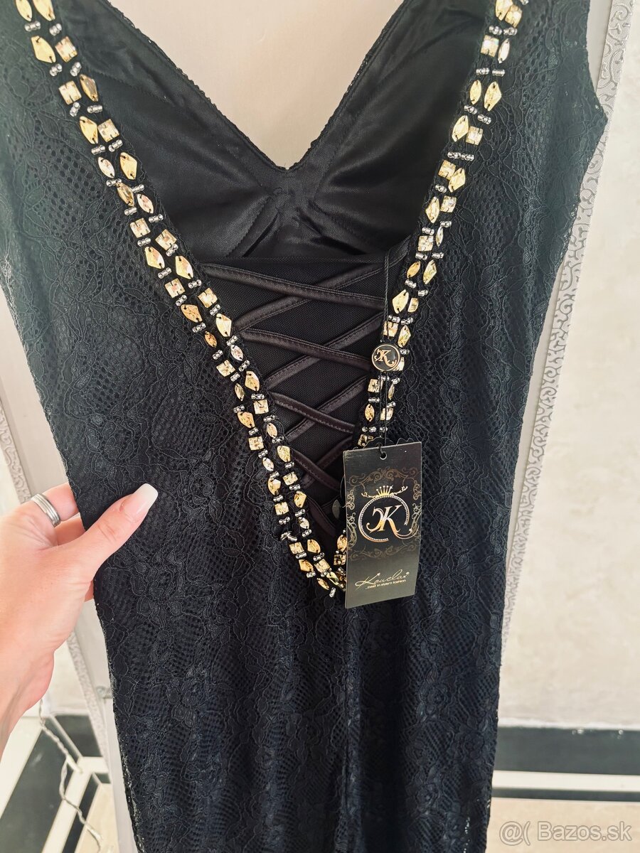 Damske spoločenske šaty čierne - 11