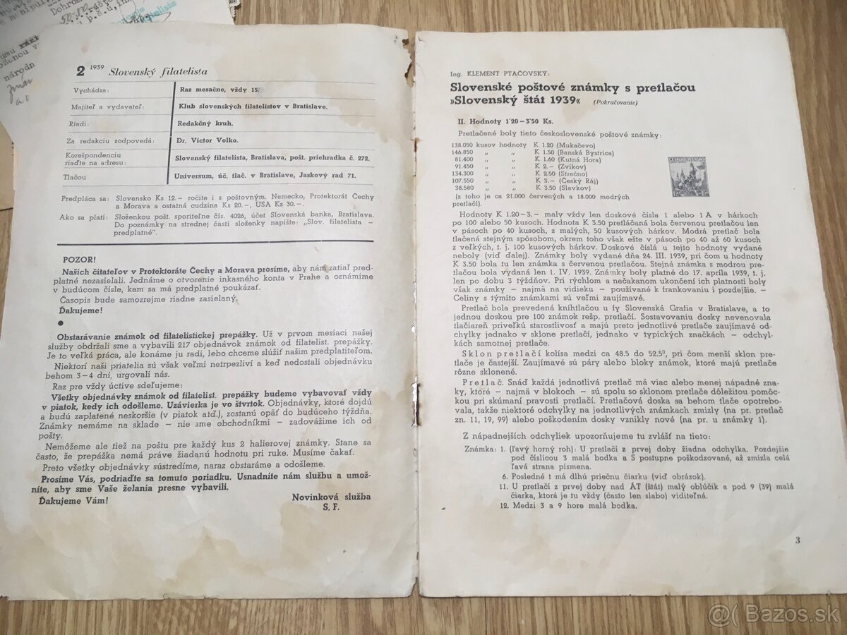 Slovenský štát známky, Slovenský filatelista - 11