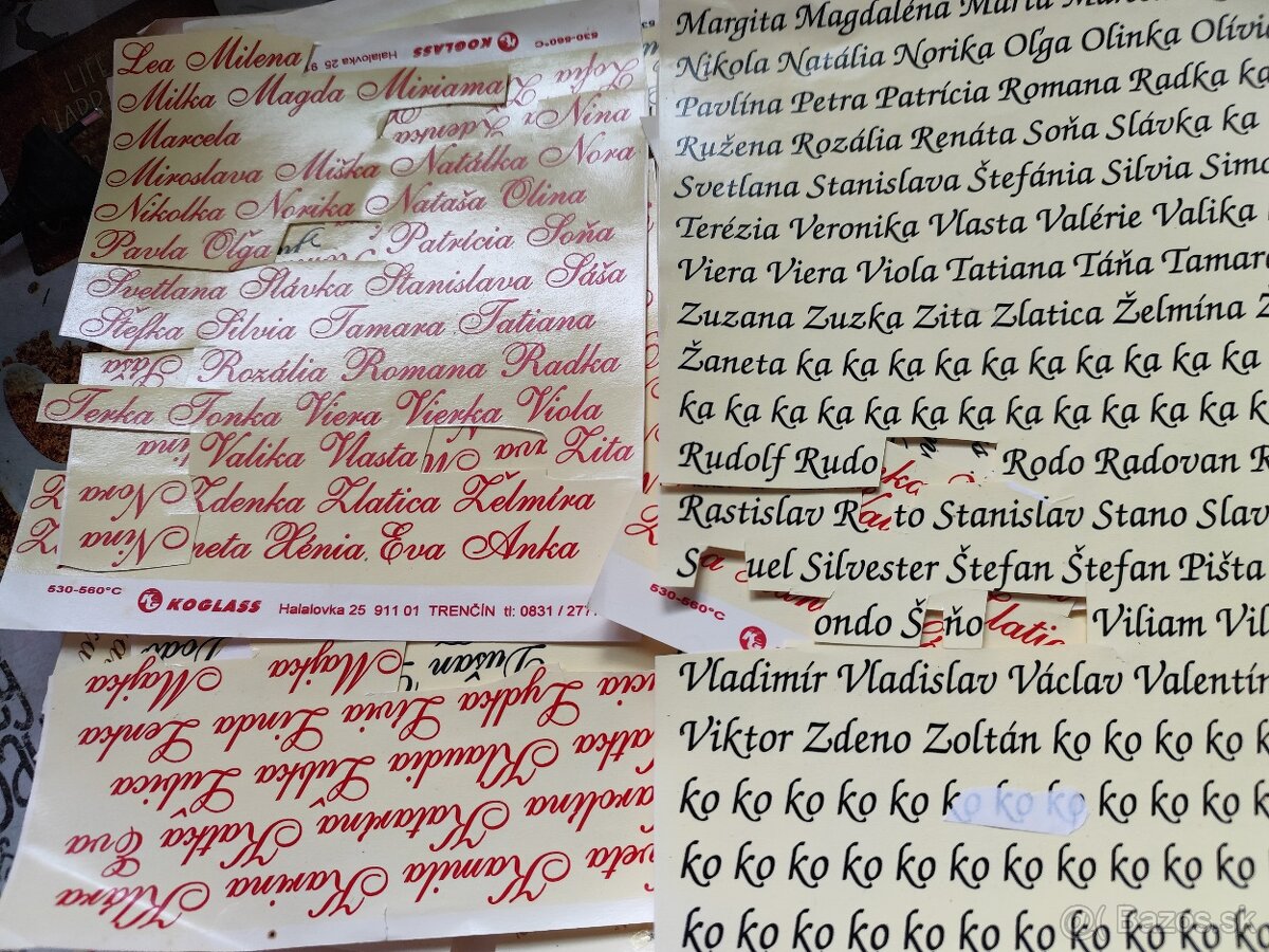 Predam Vypaľovacie nalepky na sklo, porcelán,200C - 11