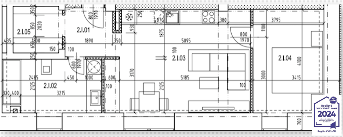 POSLEDNÝ 2 izbový byt v Rezidencií Gabriele v Moldave nad Bo - 11