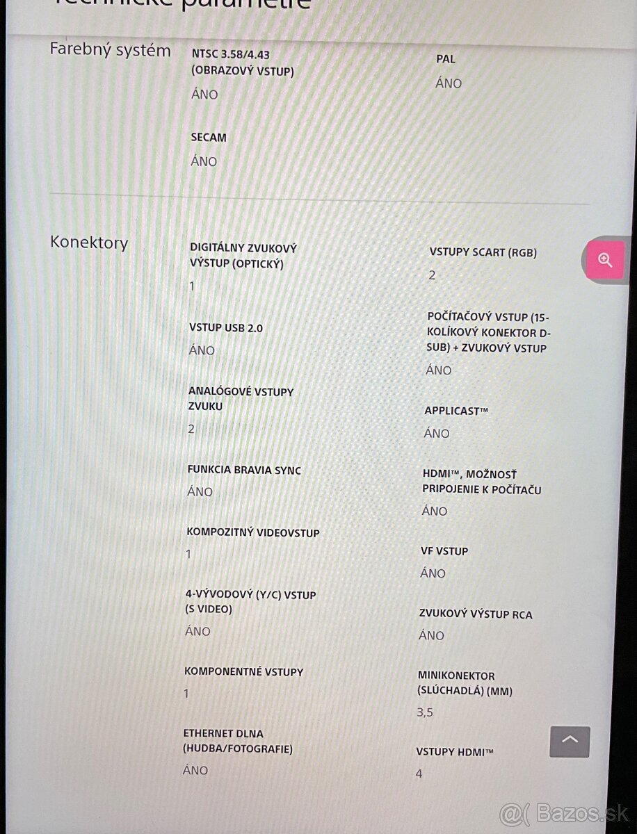 Televízor SONY Bravia KDL-32V5800. - 11