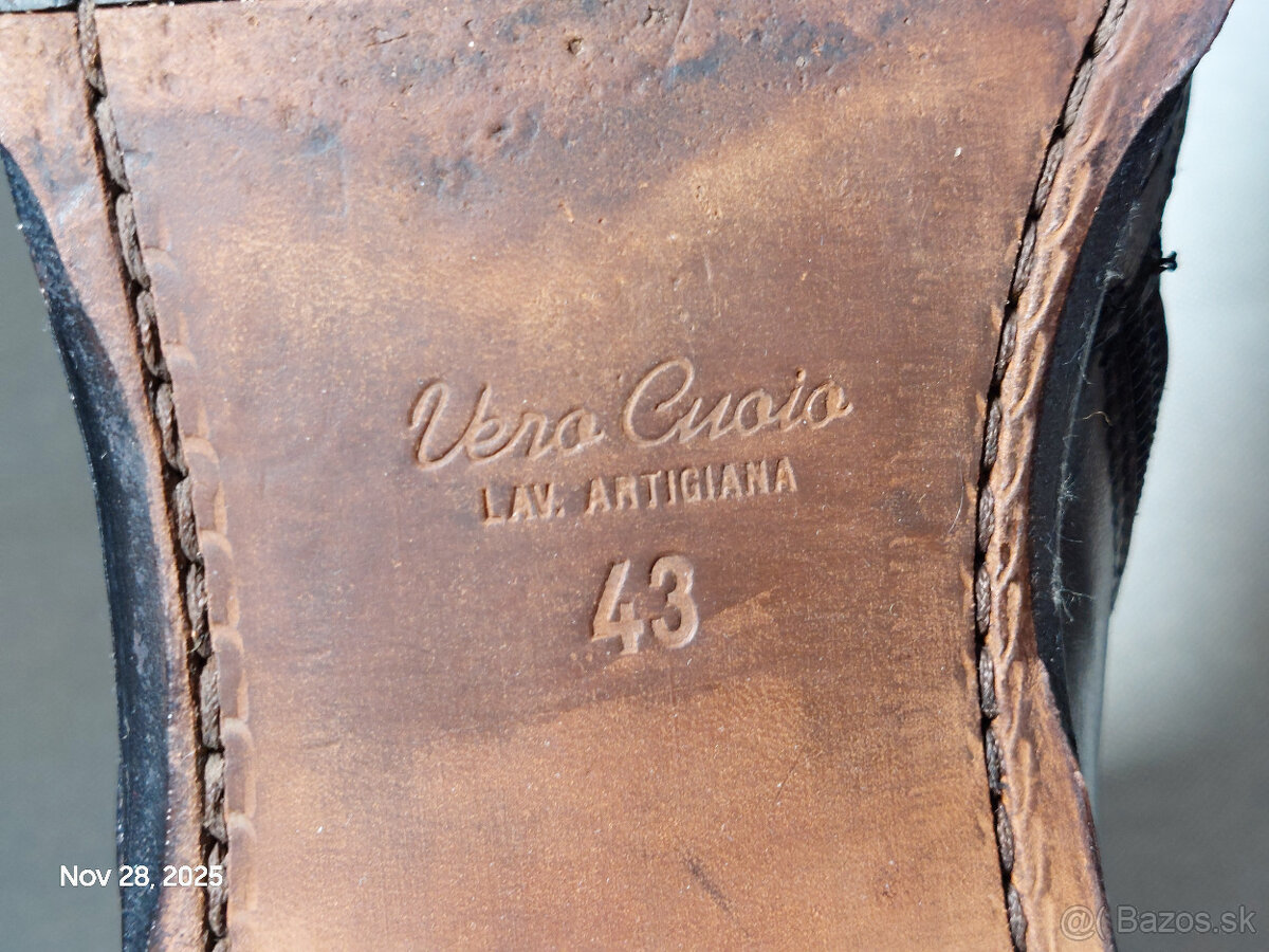 Panske cizmy talianske z pravej koze rucna vyroba vel. 43 - 11