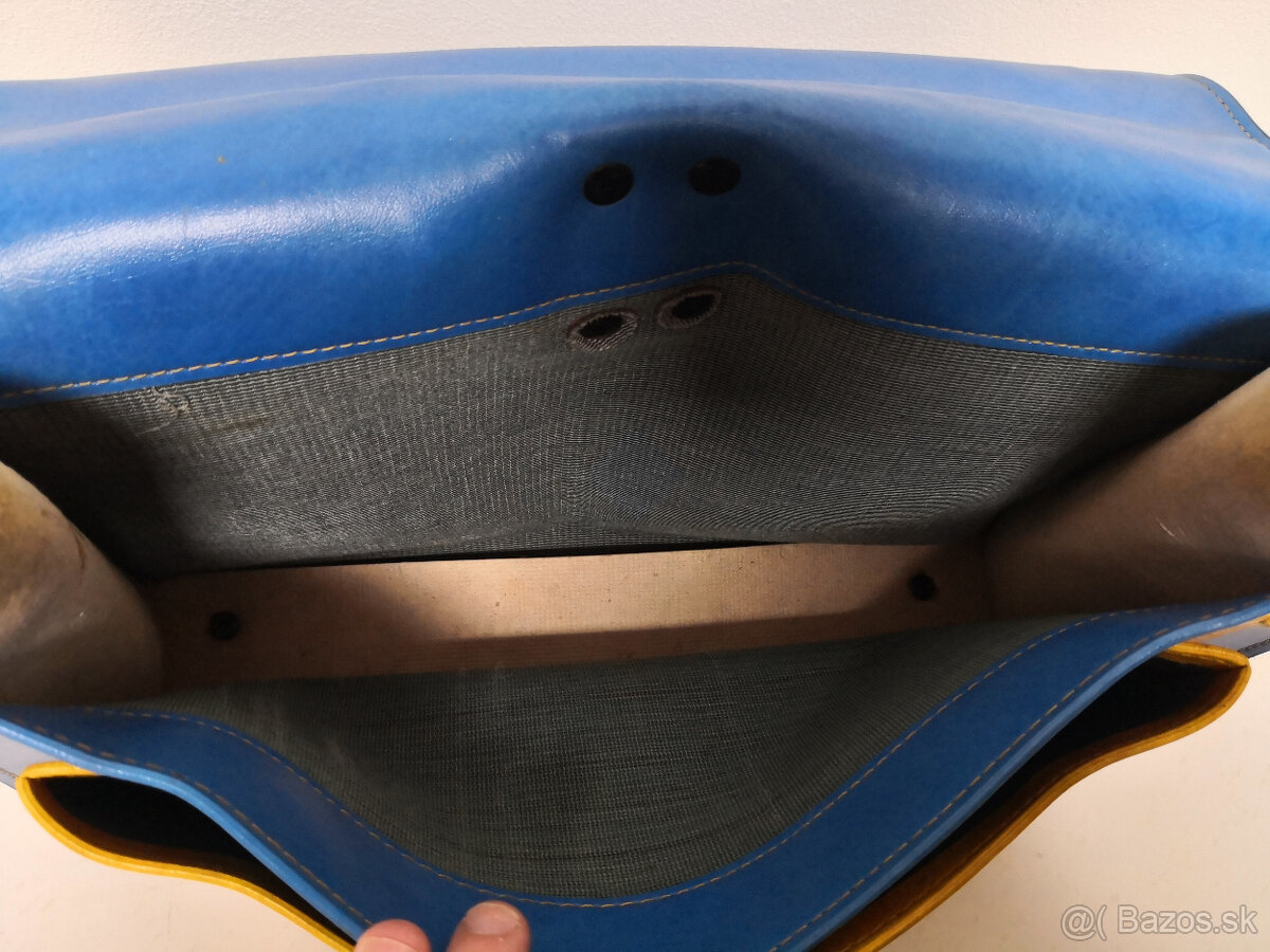 Retro školská taška s pravej kože zachovalá - 11