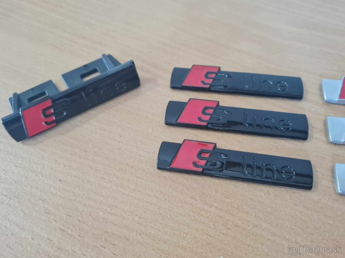 Cierne a sive Napisy S-LINE pre AUDI - 11