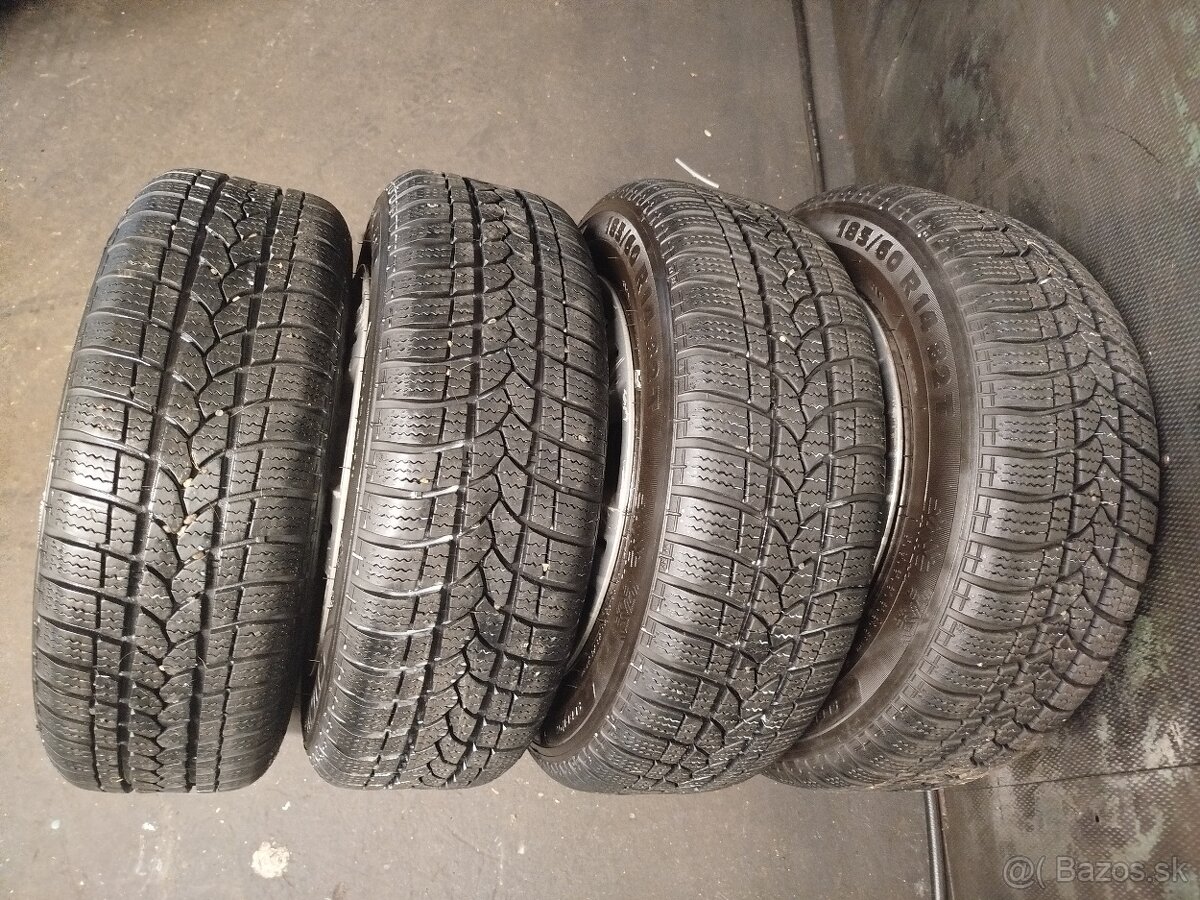 5x100 R14 185/60 R14 zimné 8mm originál škoda - 11