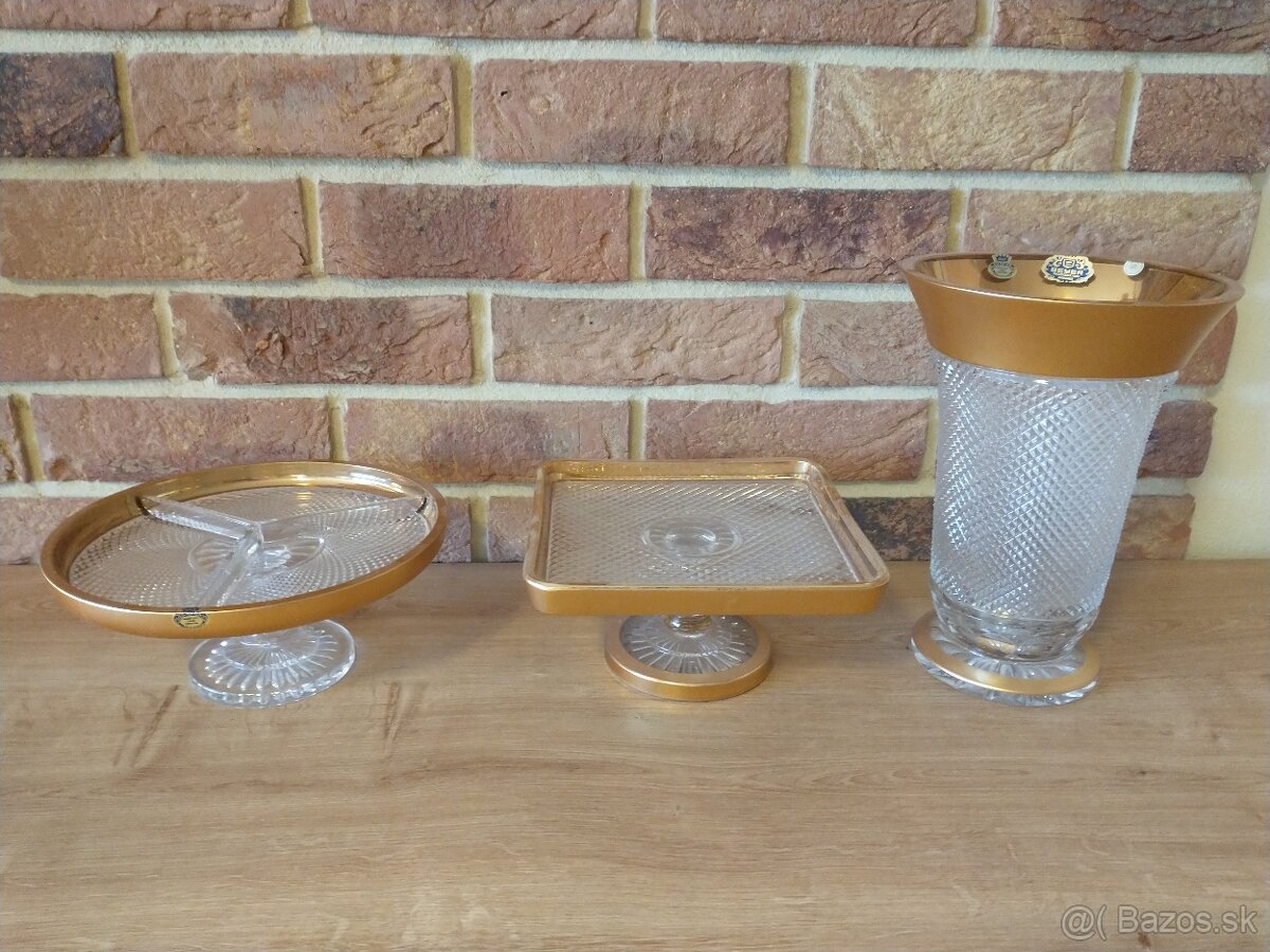 kryštál, sklo, žardiniéra, misa - 11