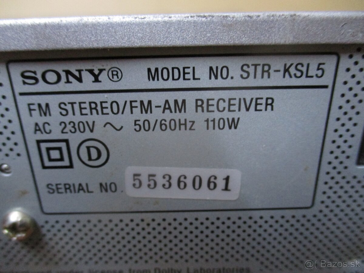 SONY STR-KSL5 stereo receiver - 11