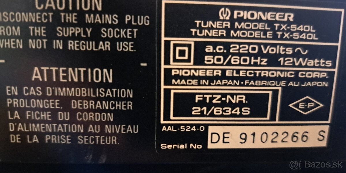 PIONEER - zosilňovač, tuner, stereo cassette deck - 11