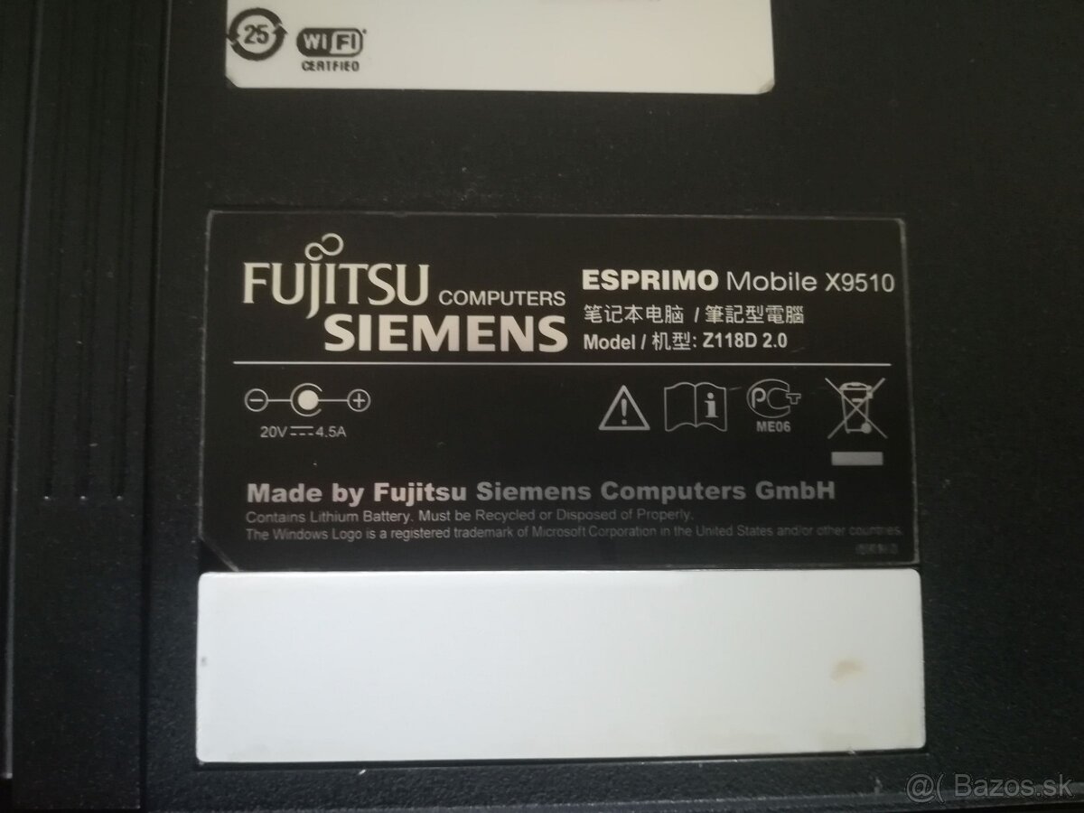 Notebook Fujitsu Siemens Esprimo Mobile X9510 - 11