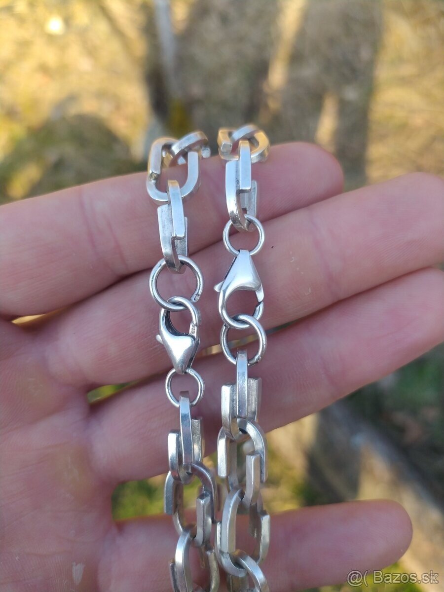 Strieborná retiazka a náramok - ručná práce - PC 600€ - 11