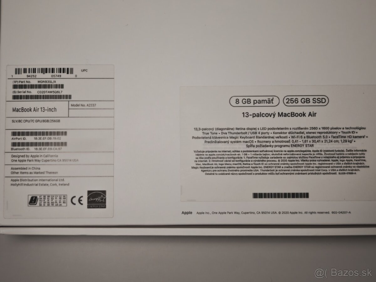 Apple MacBook Air M1 (2020) 8GB SSD 256GB Silver - TOP stav - 11