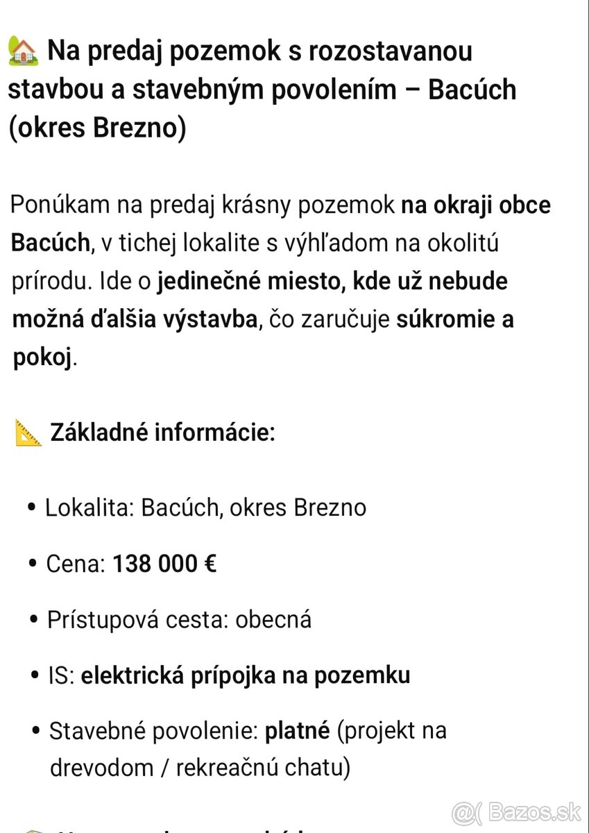 Pozemok s rozostavanou stavbou, stavebnym povolením a potoko - 11