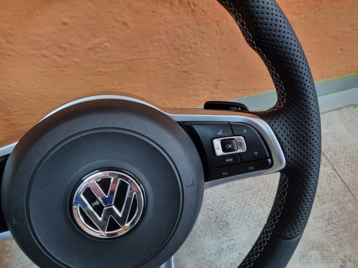 VOLANT VOLKSWAGEN R RLINE kožený BIELE PREŠÍVANIE - 11