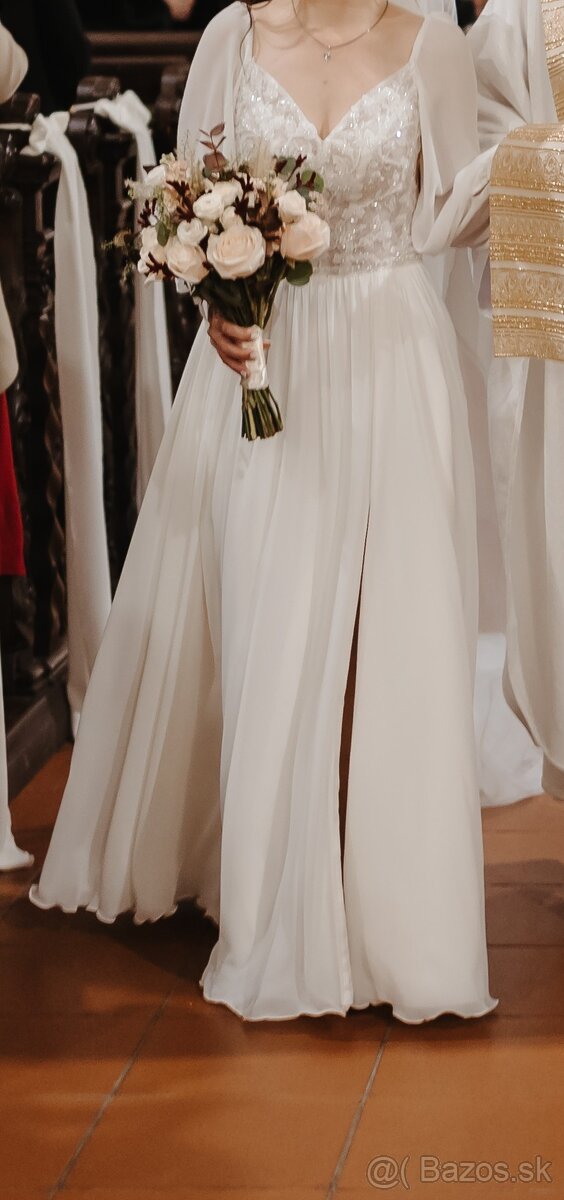 Predám krásne svadobné šaty - 11