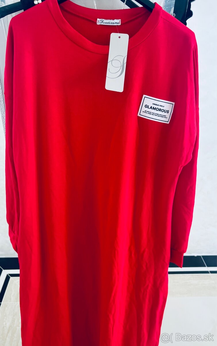 Mega bavlnene maxi šaty red - 11