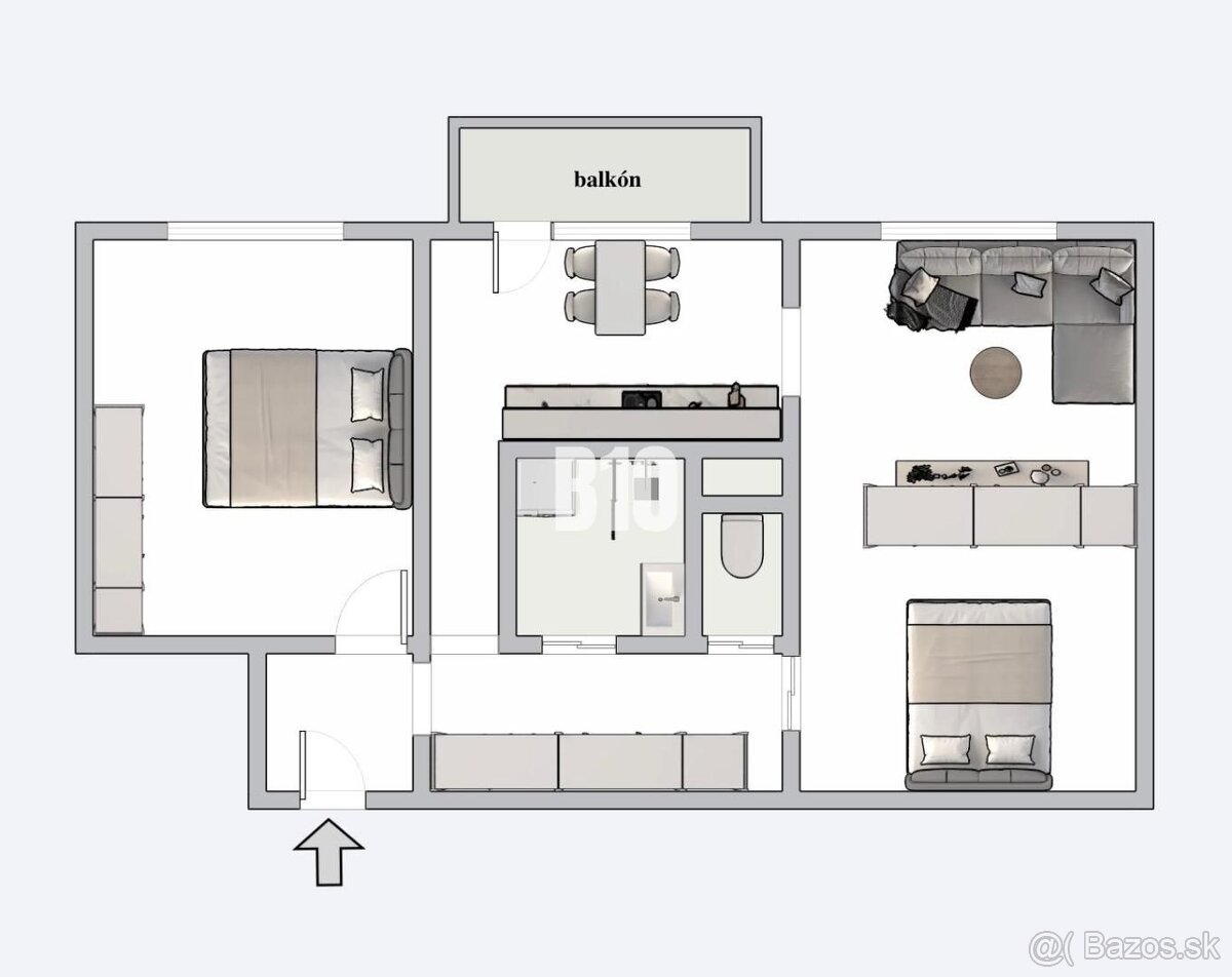 REZERVOVANÉ_ 2 izb. byt s balkónom - Nitra, Klokočina - 11