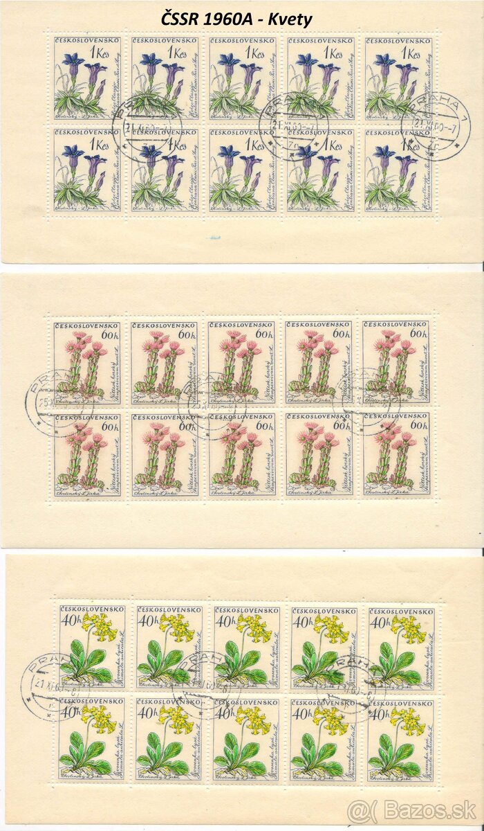 Poštové známky, filatelia: ČSSR, desaťbloky PRO - 11